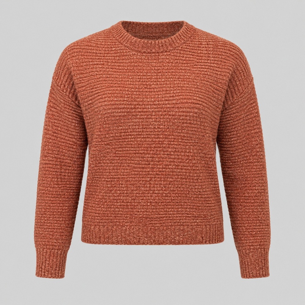 Poetry Womens US 2 Baby Alpaca Merino Wool Sweater Rust Ribbed Pullover UK 6